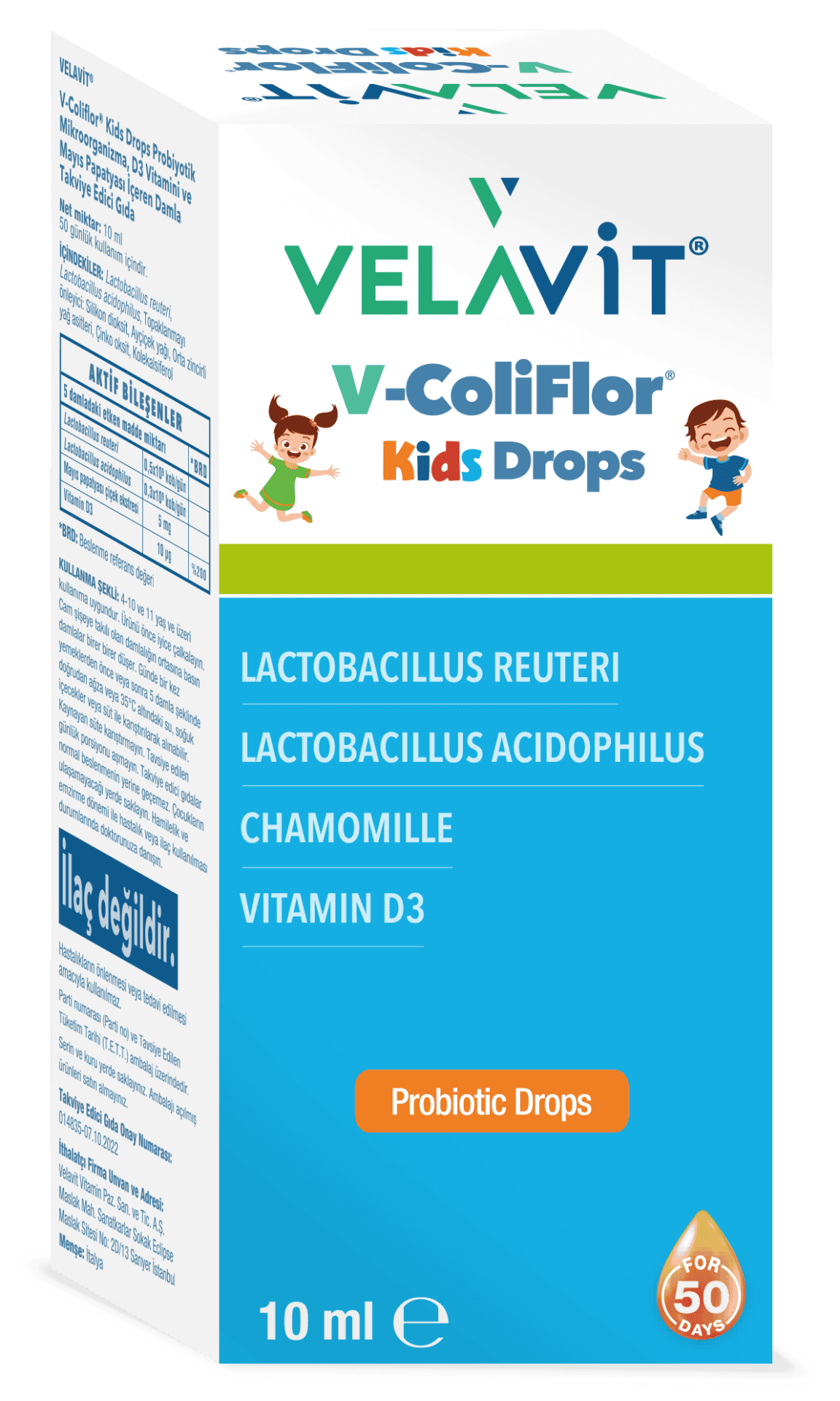 Velavit V-ColiFlor Kids Drops Probiyotik Damla 10 ml
