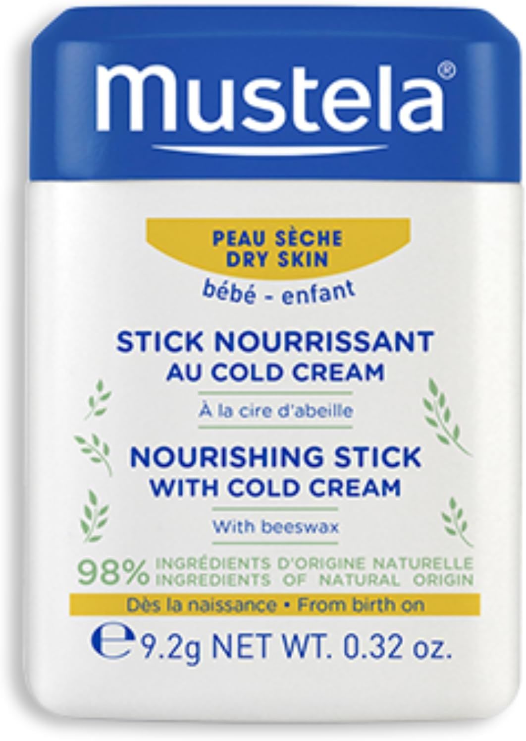 Cold Cream ve Organik Balmumu İçeren, Kuru Dudaklar ve Yanaklar için Besleyici Stick 9.2g
