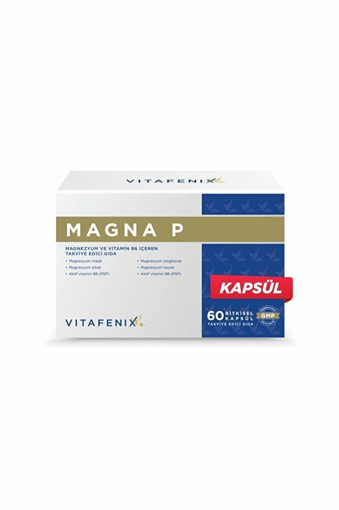 Magna P Magnezyum ve Vitamin B6 içeren Kapsül Edici Gıda 60 Kapsül