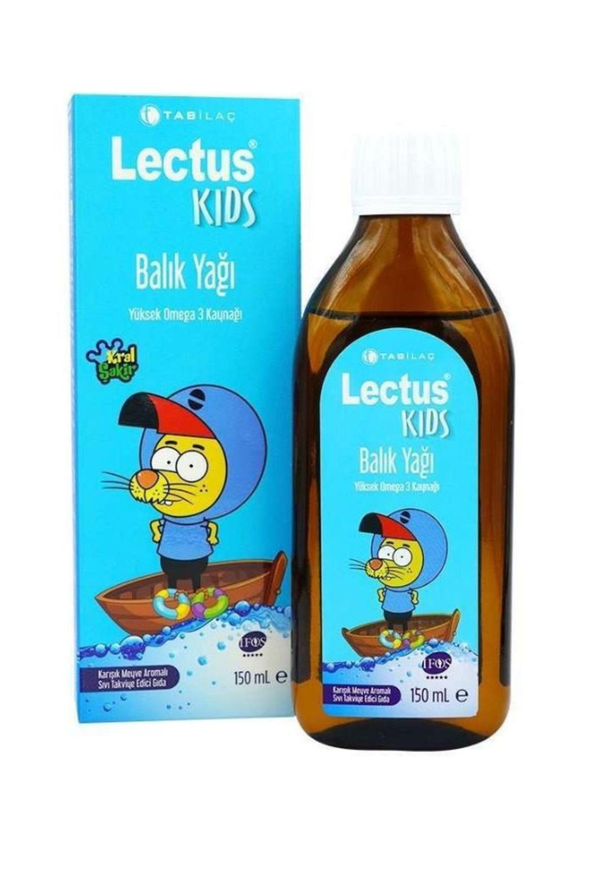 Lectus Kids Kral Şakir Karışık Meyve Aromalı Balık Yağı 150 Ml