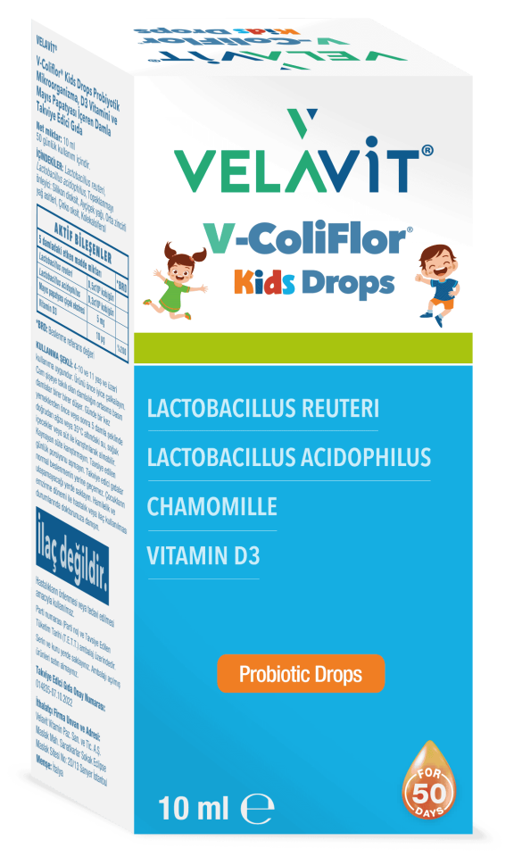 Velavit V-ColiFlor Kids Drops Probiyotik Damla 10 ml