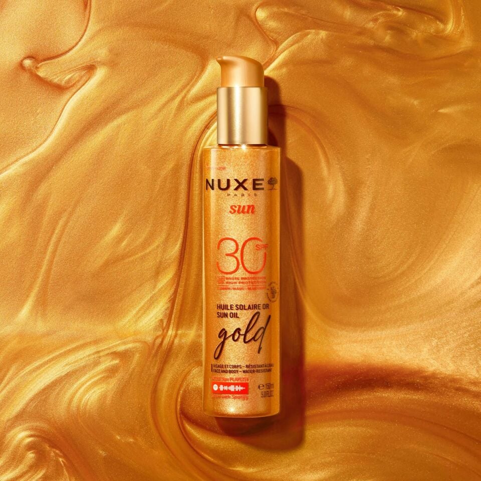 NUXE Sun Bronzlaştırıcı Yağ SPF30 | %100 Doğal Altın Sedefli | Geniş Spektrum Koruma & Işıltılı Bronzluk