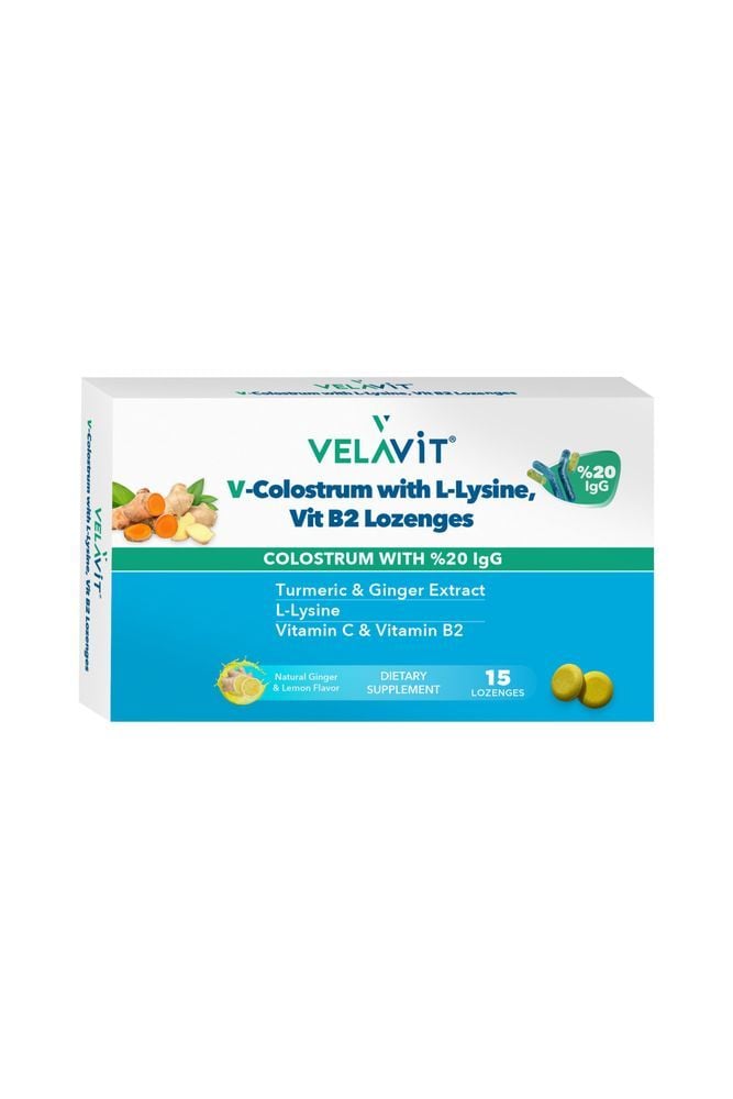 Velavit V-Colostrum with L-Lysine+Vit B2 Lozenges Pastil